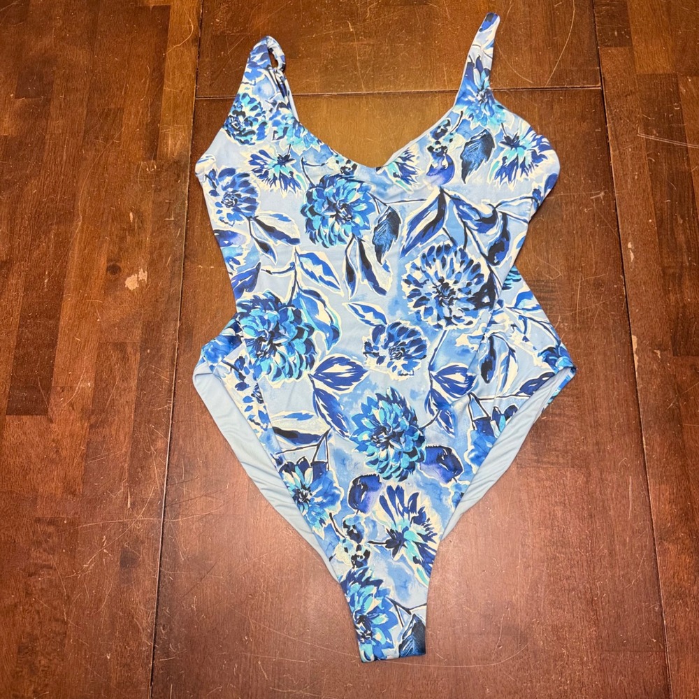 Andie Swim One Piece Swimsuit Women XL Blue Floral AO205-BLUF The Amalfi